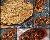 A picture of step 4 of Shezwan chicken momos with hakka noodles😋.