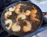 A picture of step 3 of Filipino Camaron Rebosado.