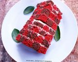 A picture of step 20 of Chocolate and red velvet checker board cake.
