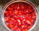 A picture of step 1 of Strawberry Compote/ Topping.