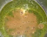 A picture of step 5 of Golgappa with spicy potato-chana masala and spicy flavored water.
