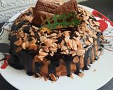 Foto langkah ke 7 dari resep Marmer Cake Nangka siram Saus Coklat.