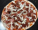 A picture of step 8 of Cold Cuts Pizza on Pita Bread.