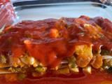Lasaña de verduras con atún y huevo