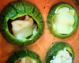 Foto del paso 6 de la receta: Calabacín con quesos y tocino
