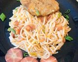 A picture of step 7 of Orange Sauce Spaghetti with chicken patty.