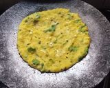 A picture of step 4 of Leftover poha chilla.