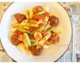 肉丸子義大利麵<用剩下的漢堡肉和豆渣做的>的食譜步驟10照片