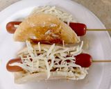 Hình bước làm 2 của món Bánh mì xúc xích nướng cheese / Air Fryer
