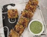 A picture of step 5 of Schezwan bread pockets.