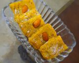 A picture of step 4 of Coconut Mango ladu/burfi.