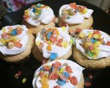 A picture of step 1 of Fruity Pebble Cupcakes.