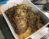 A picture of step 8 of Oven-Roasted Pork Tenderloin with Pink Garlic, Red Onion, and Rosemary.