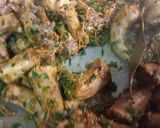 A picture of step 4 of Methi Chicken💚🍀.