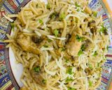 A picture of step 6 of Chicken Mushroom Carbonara.
