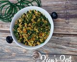 A picture of step 3 of Anda Bhurji with Fresh Drumstick Leaves.