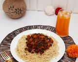 A picture of step 6 of Spaghetti bolognese.