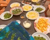 A picture of step 4 of Lebanese fresh Zaatar (thyme leaves) and sumac salad -perfect for bbq.