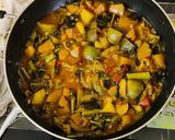 A picture of step 6 of Mixed vegetable with Malabar spinach.