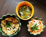 A picture of step 7 of Indian Keto Meal: Cauliflower Upma/ Palak Pachadi/ Chia Raita.