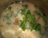 A picture of step 4 of Lachha paratha with mint buttermilk.