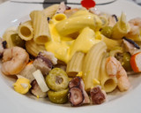 Foto del paso 6 de la receta: Ensalada de pasta y pulpo con mayonesa de mango