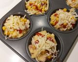 Foto del paso 4 de la receta: Muffin salado con choclo, champiñón y jamón