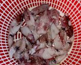 Hình bước làm 1 của món Mực nhồi / mực độn rim