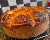 Pas rețetă Cozonac Unguresc în formă de tort😊umplut cu cremă de nucă și migdale 😋 1 fotografie