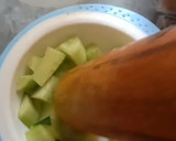 A picture of step 1 of Cucumber mocktail 🥒🍸🍸🍸.