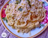 صورة لخطوة 5 من وصفة الفريدو فيتوتشيني المكرونة الايطالية بالصلصة البيضاء والدجاج 🍝