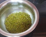 A picture of step 1 of Jain Moong salad (no onion no garlic no potatoes).