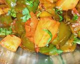 A picture of step 4 of Capsicum Potato dry sabzi.