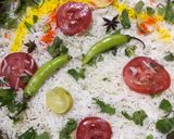 A picture of step 6 of Leftovers chikkar chanay biryani.