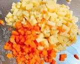A picture of step 1 of Beef, Carrot, and Potato Rice Porridge.