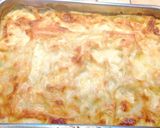 A picture of step 7 of Salmon, Zucchini, and Leek Lasagna.