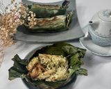 Foto langkah ke 7 dari resep Nasi Bakar Smoke Chicken Cabe Ijo.