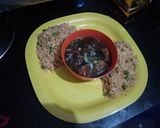 A picture of step 6 of Veg manchurian and fried rice.