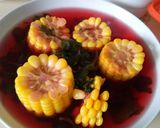 Foto langkah ke 3 dari resep Bayam Merah Rebus Jagung #lunch5menit.