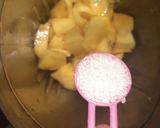 A picture of step 1 of Mango shake.
