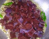 A picture of step 2 of Tikka kaleji (beef).