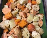 Foto del paso 1 de la receta: Verduras al horno bien crocantes, batatas, papas y algo más 🍠