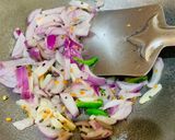A picture of step 2 of Amaranth Stir fry.