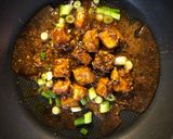 A picture of step 6 of Maple syrup and almond butter tofu - vegan.