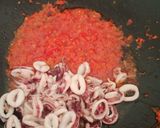 Foto langkah ke 4 dari resep Cumi Balado dengan Kentang dan Petai.