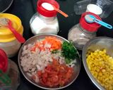 A picture of step 1 of Corn 🥗 with vegetable salad.