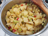Crema de arroz con calabacín y patatas