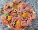 Foto del paso 2 de la receta Ensalada de lentejas, naranja, salmón, aguacate y pimientos confitados