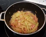 Foto del paso 8 de la receta Timbal de borraja y limón con patatas moradas y beicon!!!