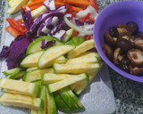 Foto del paso 1 de la receta: 🥣🥕🌶🍗 🥘 Wok de pollo, vegetales y hongos con salsa agridulce y sésamo